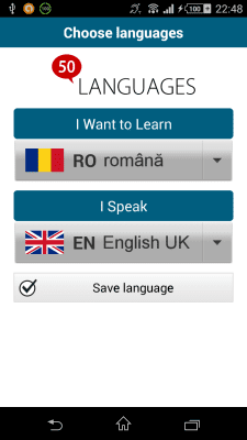 Screenshot of the application Romanian 50 languages - #1