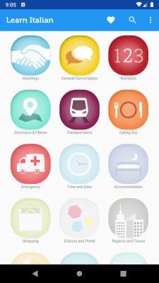 Screenshot of the application Learn Italian Phrasebook - #1