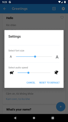 Screenshot of the application Learn Vietnamese Phrasebook - #4
