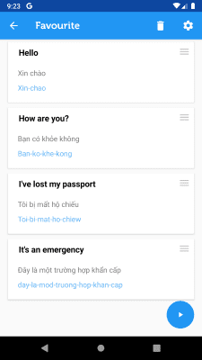 Screenshot of the application Learn Vietnamese Phrasebook - #8