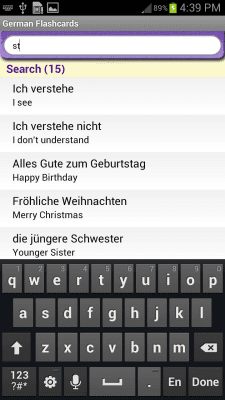 Screenshot of the application German Vocabulary - #3
