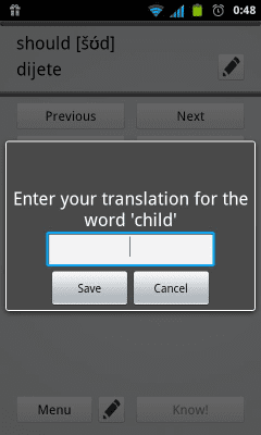 Screenshot of the application Memorize English Words - #3
