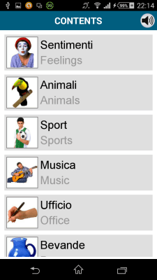 Screenshot of the application Italian 50 languages - #7