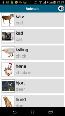 Screenshot of the application Norwegian 50 languages - #7