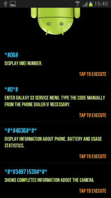 Screenshot of the application Secret Codes for Android - #2