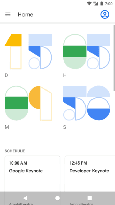 Screenshot of the application Google I/O 2019 - #1