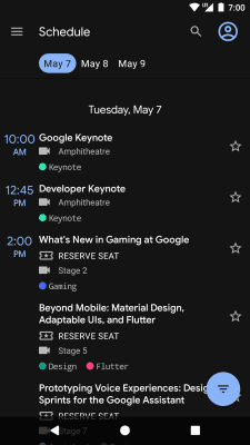 Screenshot of the application Google I/O 2019 - #5