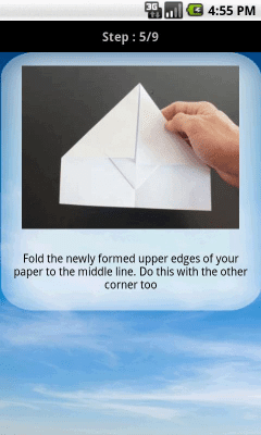 Screenshot of the application Paper airplane - #3
