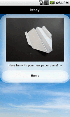 Screenshot of the application Paper airplane - #4