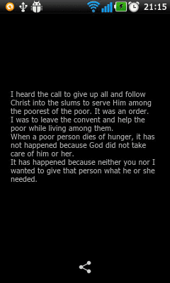 Screenshot of the application Mother Teresa Quotes - #3