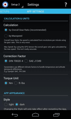 Screenshot of the application MicroDyno -SIP HorsePower Dyno - #3