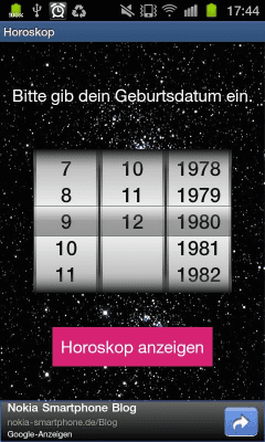 Screenshot of the application Dein Horoskop - #1