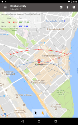 Screenshot of the application Position Sun and Sunrise Demo - #8