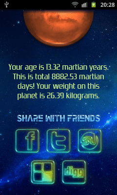 Screenshot of the application Solar System Calculator - #6