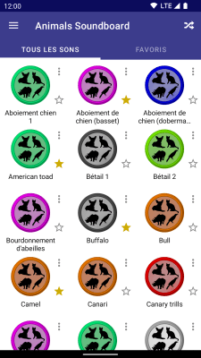 Screenshot of the application Animals Soundboard - #1