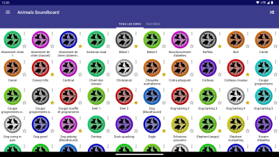 Screenshot of the application Animals Soundboard - #6
