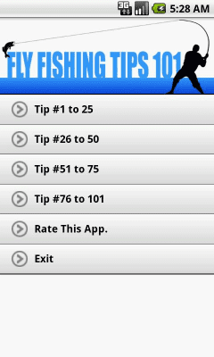 Screenshot of the application Fly Fishing Tips 101 - #1