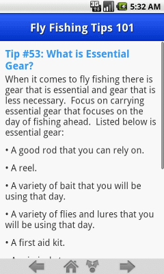Screenshot of the application Fly Fishing Tips 101 - #3