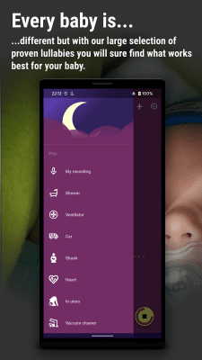 Screenshot of the application BabySleep: Whitenoise lullaby - #7