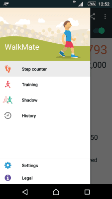 Screenshot of the application WalkMate - #1