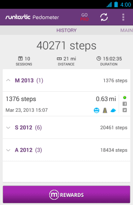 Screenshot of the application Runtastic Pedometer - #6