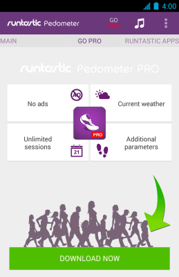Screenshot of the application Runtastic Pedometer - #8