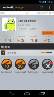 Screenshot of the application Runtastic Push-Ups Push-ups - #5