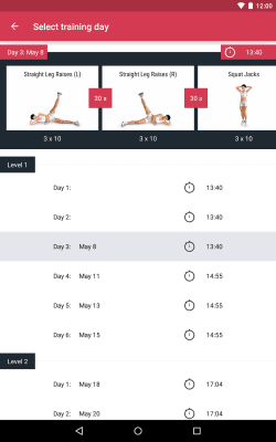 Screenshot of the application Runtastic Leg Trainer Legs - #16