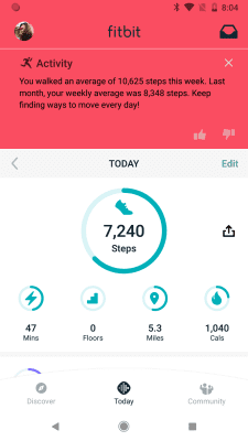 Screenshot of the application Fitbit - #1