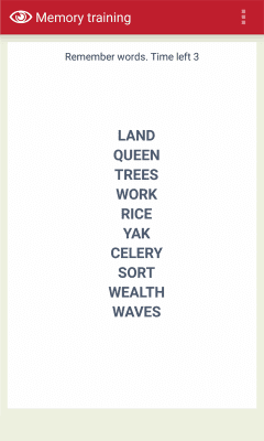 Screenshot of the application Memory training from Free mobile apps - #1