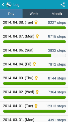 Screenshot of the application Samsung Activity Tracker - #3