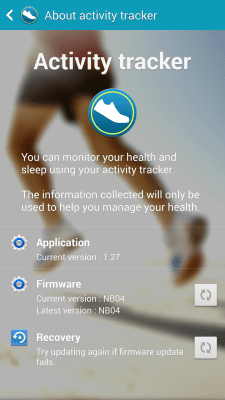Screenshot of the application Samsung Activity Tracker - #4