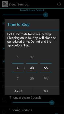 Screenshot of the application Sleep Sounds - #2