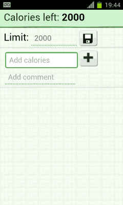 Screenshot of the application calorie counter - #1