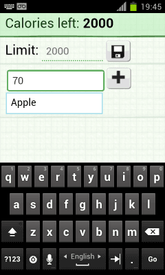 Screenshot of the application calorie counter - #3