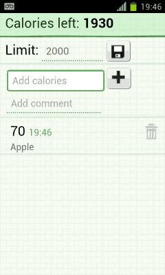 Screenshot of the application calorie counter - #4