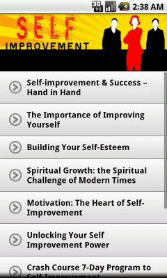 Screenshot of the application Self Improvement Guide - #1