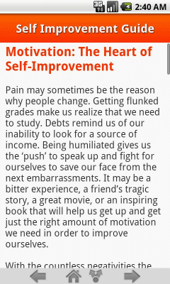 Screenshot of the application Self Improvement Guide - #3