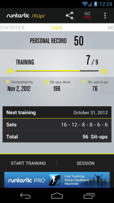 Screenshot of the application Runtastic Sit-Ups Press - #1