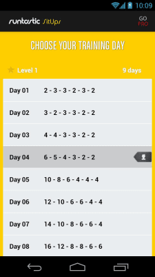 Screenshot of the application Runtastic Sit-Ups Press - #6