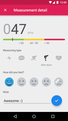 Screenshot of the application Runtastic Heart Rate - #3