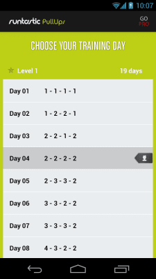 Screenshot of the application Runtastic Pull-Ups - #6