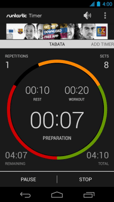 Screenshot of the application Runtastic Timer - #1