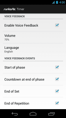 Screenshot of the application Runtastic Timer - #4
