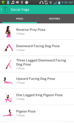 Screenshot of the application Social Yoga - #4