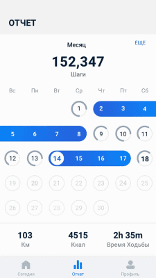Screenshot of the application Pedometer - free step and calorie counter - #3