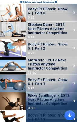 Screenshot of the application Pilates training exercises - #1