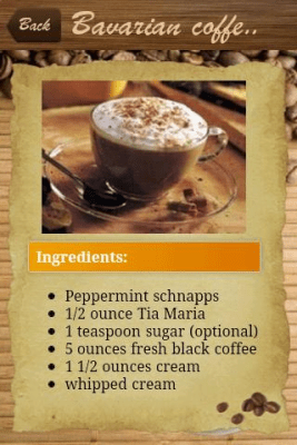 Screenshot of the application Coffee Recipes - #4