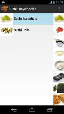 Screenshot of the application Sushi Encyclopedia - #1