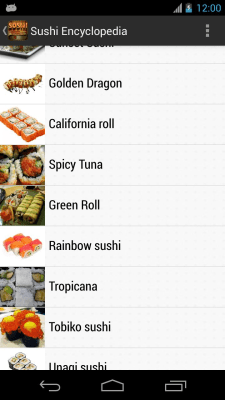 Screenshot of the application Sushi Encyclopedia - #2